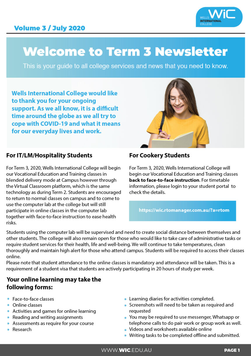 Newsletter T3 July 2020